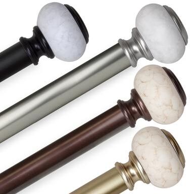 InStyleDesign Kennedy 1 inch Diameter Adjustable Curtain Rod