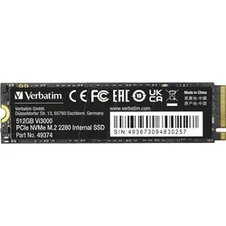 VERBATIM 49374 - Verbatim Vi3000 PCIe NVMe M.2 SSD 512 GB