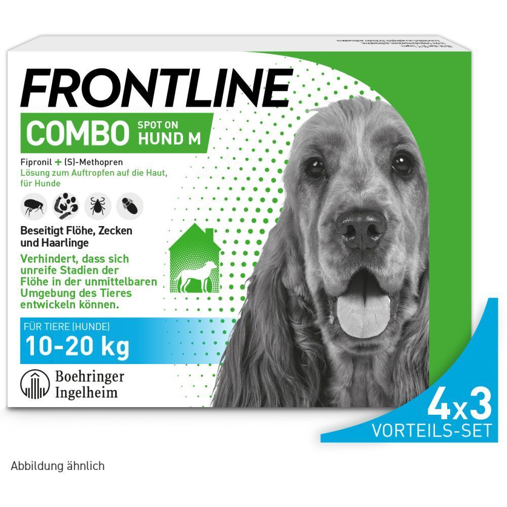Frontline Combo Spot on gegen Flöhe und Zecken Hund M 10-20kg 4x3 St Lösung