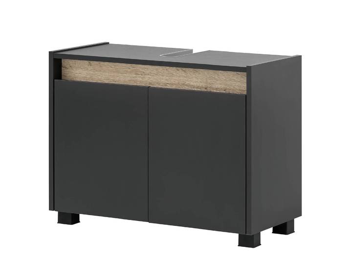 Meuble sous lavabo Cosmo 80cm Noir/Anthracite