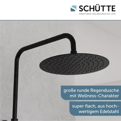 Schütte AQUADUCT Überkopfbrause-Set, Schwarz matt
