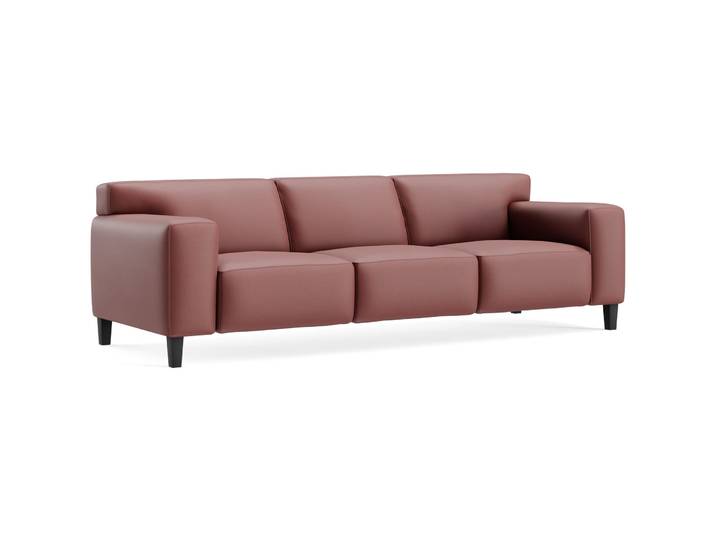 Exklusives Sofa Vada Leder bordeaux B 260 cm T 94 cm - Möbel Konfigurator: Traummöbel individuell zusammenstellen - Sofa