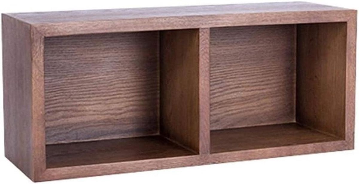 Set van 2 Zwevende Wandplanken - Zwart Walnoot - Wandplanken voor Woonkamer, Keuken of Badkamer