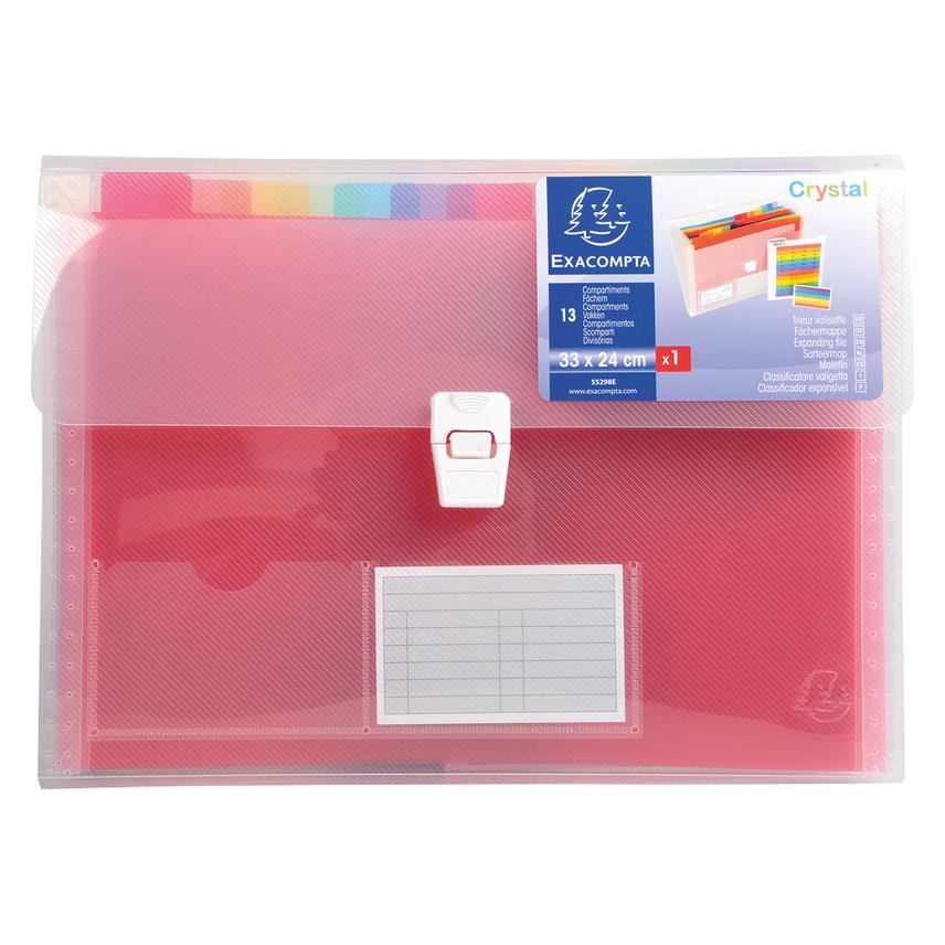 Exacompta Crystal Fächermappe mit Griff (A4) (55298E)