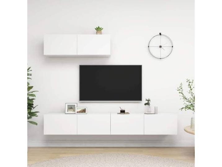 HEFZGDB TV-Schränke 3 STK. Weiß Holzwerkstoff Wandmontage mit viel Stauraum für Aufbewahrung und Organisation praktischer Hängeschrank