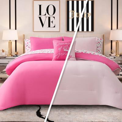 Juicy Couture Dreaming of You Solid Reversible Comforter Bed in a Bag