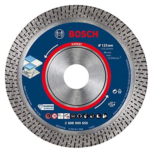 Bosch Professional Zubehör EXPERT HardCeramic Diamanttrennscheiben, 125 x 22,23 x 1,4 x 10 mm (2608900655)