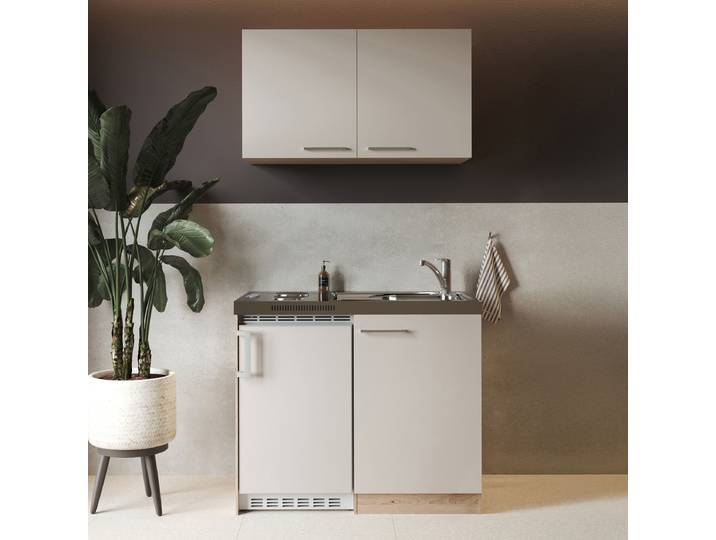 Singleküche Levin II 100 x 200 x 60cm Beige/Kaschmir Kochplatte