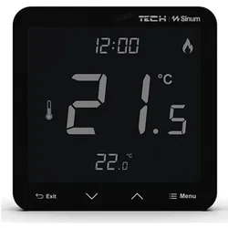 Verdrahteter Raumthermostat schwarz R-S3, Thermostat, Schwarz