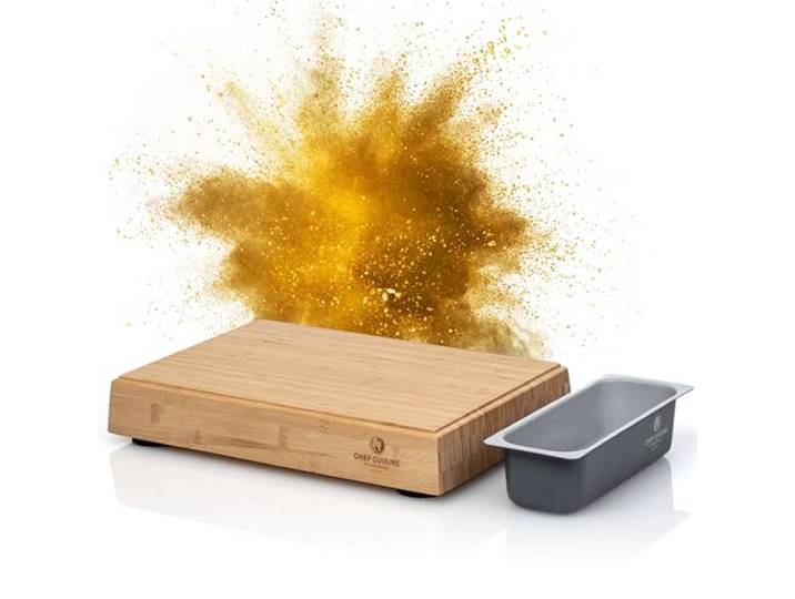 CHEF CUISINE magnetisches Schneidebrett aus Bambus mit Auffangschale 40x28x6 cm
