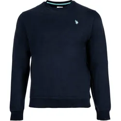 U.S. POLO ASSN. Herren Sweatshirt - Diagonal Fleece Carbon Finish, Rundhals, Baumwolle Dunkelblau / XL