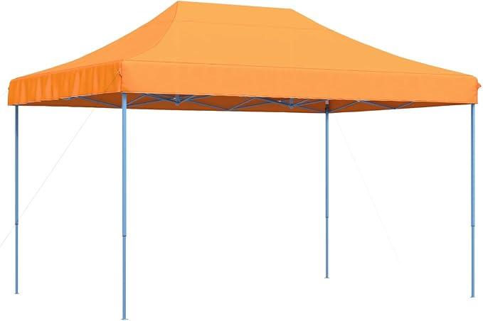 Großes Popup-Zelt für Familienfeiern in Orange, faltbares Festzelt für Outdoor-Events mit Stahlgestell und Partyzelte für den Außenbereich aus Oxford-Stoff, Pop-up Partyzelt