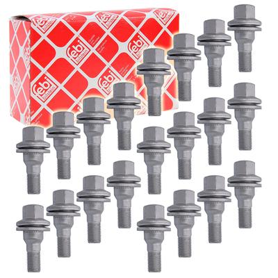 Febi Bilstein 20x Radschraube Flachbund M12X1.25X17 [Hersteller-Nr. 46673] für Fiat, Peugeot, Ds, Citroën