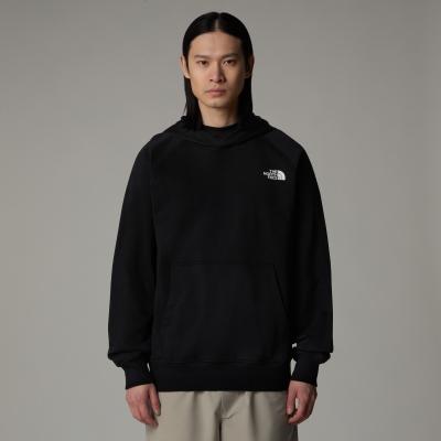 Kapuzensweatshirt THE NORTH FACE "RAGLAN REDBOX HOODIE", Herren, Gr. M, schwarz (tnf schwarz, tnf weiß), Sweatware, Obermaterial: 80% Baumwolle, 20% Polyester, bedruckt, unifarben, Rippbündchen, Sweatshirts, mit Ton in Ton Fütterung, aus Baumwolle...