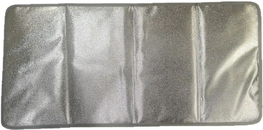 INF Klappbare Aluminiumfolie Hitzeschutzmatte für Küche – Silberne Thermomatte für Heißluftfritteuse, Rutschfester Hitzeschutz