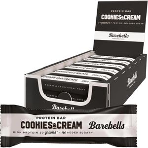 Barebells Proteinriegel Protein Bar, 12 Riegel, Cookies & Cream, je 55g, pro Riegel 20g Protein