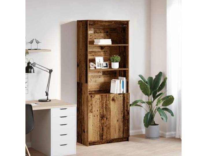 RJPLMFV Anrichte hoch, Holz, Antikoptik, 70 x 35 x 180 cm Holzwerkstoff, Flügeltür, Aufbewahrung für Esszimmer, leicht zu reinigen