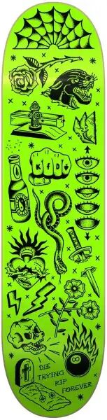Skateboard Deck KFD Premium Wallpaper (8.25" - Flash Green)