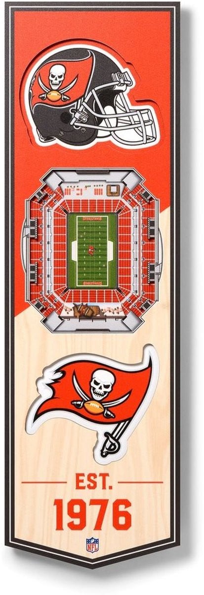 YouTheFan NFL Tampa Bay Buccaneers 3D-stadionbanner Raymond James Stadium, Breedte: 48,26 cm, Hoogte: 15,24 cm