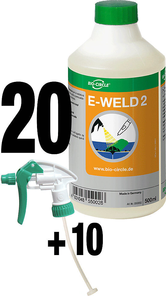 Schweißschutzspray E-WELD 2, VE 20 Stk + 10 Sprayer, geeignet für dicke Bleche Bio-Circle