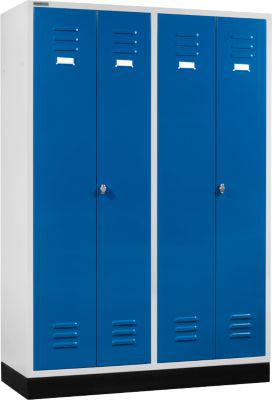 Schäfer Shop Select Kleiderspind, 4 Türen, mit Drehriegelverschluss, lichtgrau/enzianblau