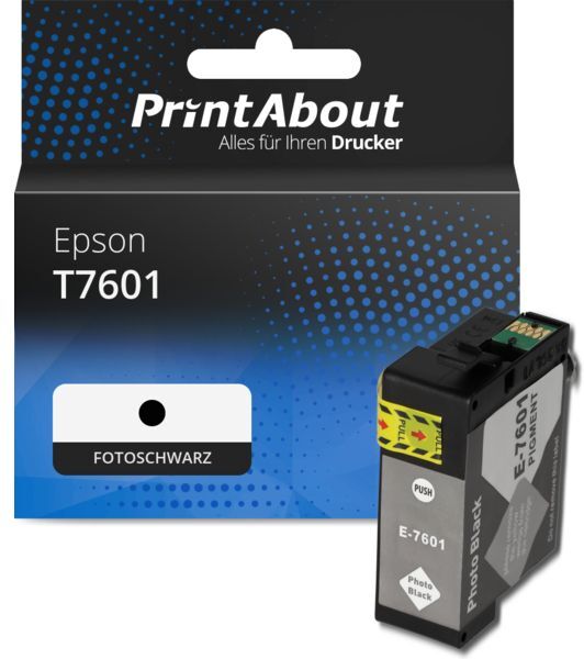 PrintAbout Druckerpatrone kompatibel mit Epson T7601 - Fotoschwarz