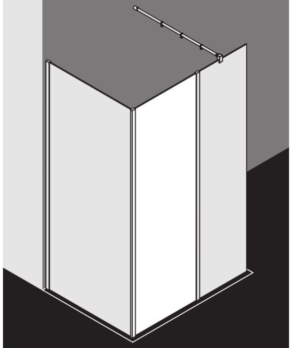 Kermi Xb Festfeld XBFFW05020VAK 51,7x200cm, silber hochglanz, ESG klar, Glasanlage