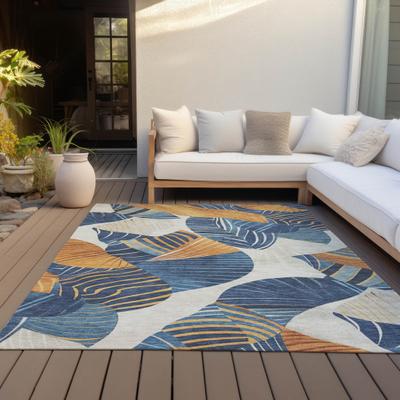 Addison Rugs Machine Washable Indoor/Outdoor Coastal Palm Leave Chantille Rug