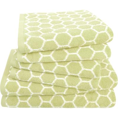 Handtuch Set DYCKHOFF "Pure Natural Honey", grün, 6, Frottier, Frottier, Obermaterial: 100% Baumwolle, Handtuch-Sets, BIO Baumwolle, GOTS
