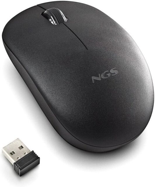 NGS Black FOG Pro Wireless Wireless 1000 DPI Optische Maus, Schwarz, Neu