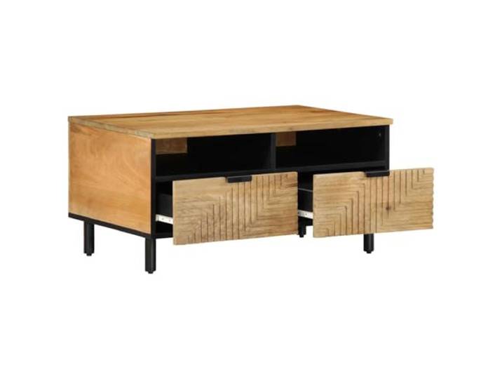 HKLGBVCR Couchtisch, Mangoholz, massiv, 80 x 54 x 40 cm, Wohnzimmermöbel