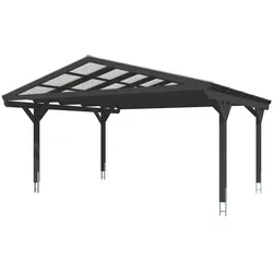 Skan Holz Carport Westerwald 570 x 541 cm anthrazit Holzcarport