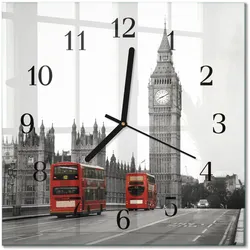 WANDUHR aus Glas 30x30 cm - London