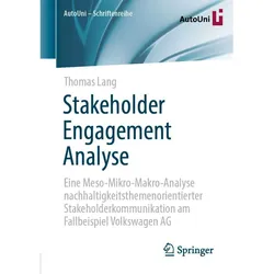 Stakeholder Engagement Analyse, Fachbücher von Thomas Lang