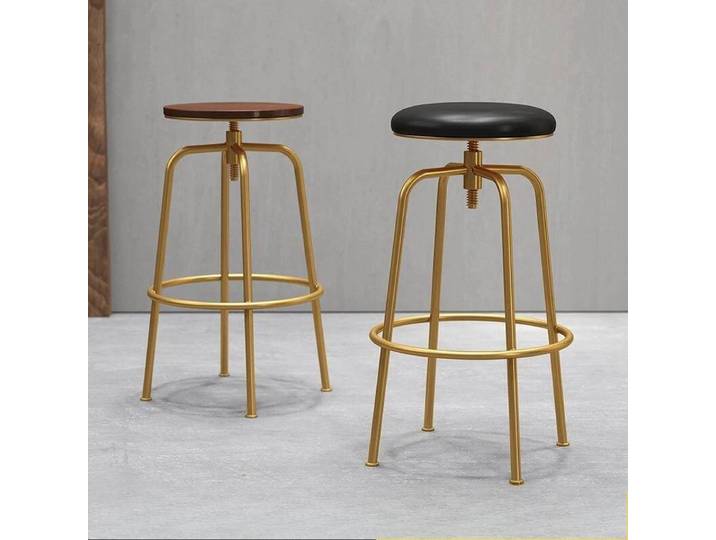 Tabouret de Bar nordique, chaise pouvant être surélevée et abaissée, haut rotatif, chaises de Bar légères de luxe pour la maison, chaises d'île de loisirs en fer