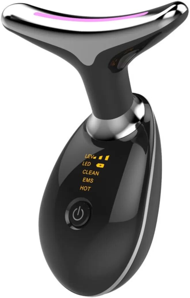 INF 3-Farben LED Lichttherapie Nackenmassagegerät mit EMS, Ionen und Schallvibration Schwarz
