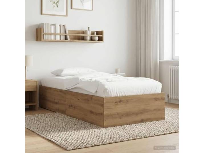 RJPLMFV Bettgestell, Fußboden, Eiche, handgefertigt, 80 x 200 cm Langlebiges Holzwerkstoff, feste Latten inklusive, minimalistisches Design, einfache Reinigung