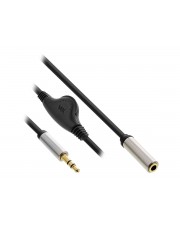InLine Slim Audio Kabel Klinke 3,5mm ST / BU mit Lautstärkeregler 0,25m 0,25 m (99253B)