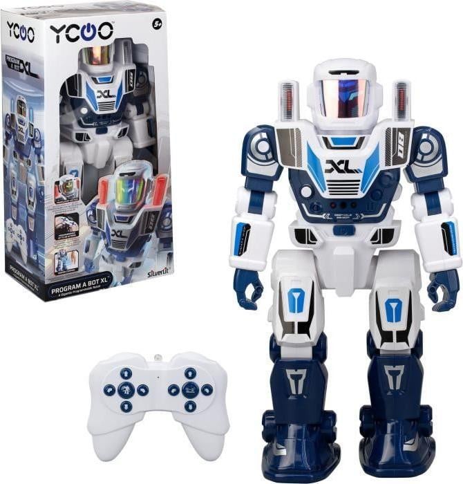 Silverlit YCOO Program a Bot XL Programmeerbare Robot met LED-verlichting en geluidseffecten, Zilver