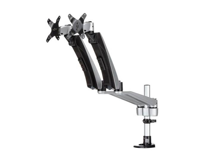 StarTech.com Support de bureau pour 2 écrans avec bras articulés - Multidirectionnel - Empilable - Installation sans outil, Pince, 18 kg, 76,2 cm (30'