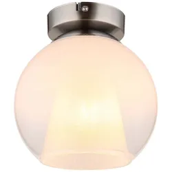 Deckenleuchte Wohnzimmerleuchte Deckenlampe opal Glaskugel verchromt H 19 cm