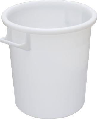 Tonne, mit Griffen, 50 l, Ø 455 x H 470 mm, lebensmittelecht, temperaturbeständig, stapelbar, HDPE, weiß