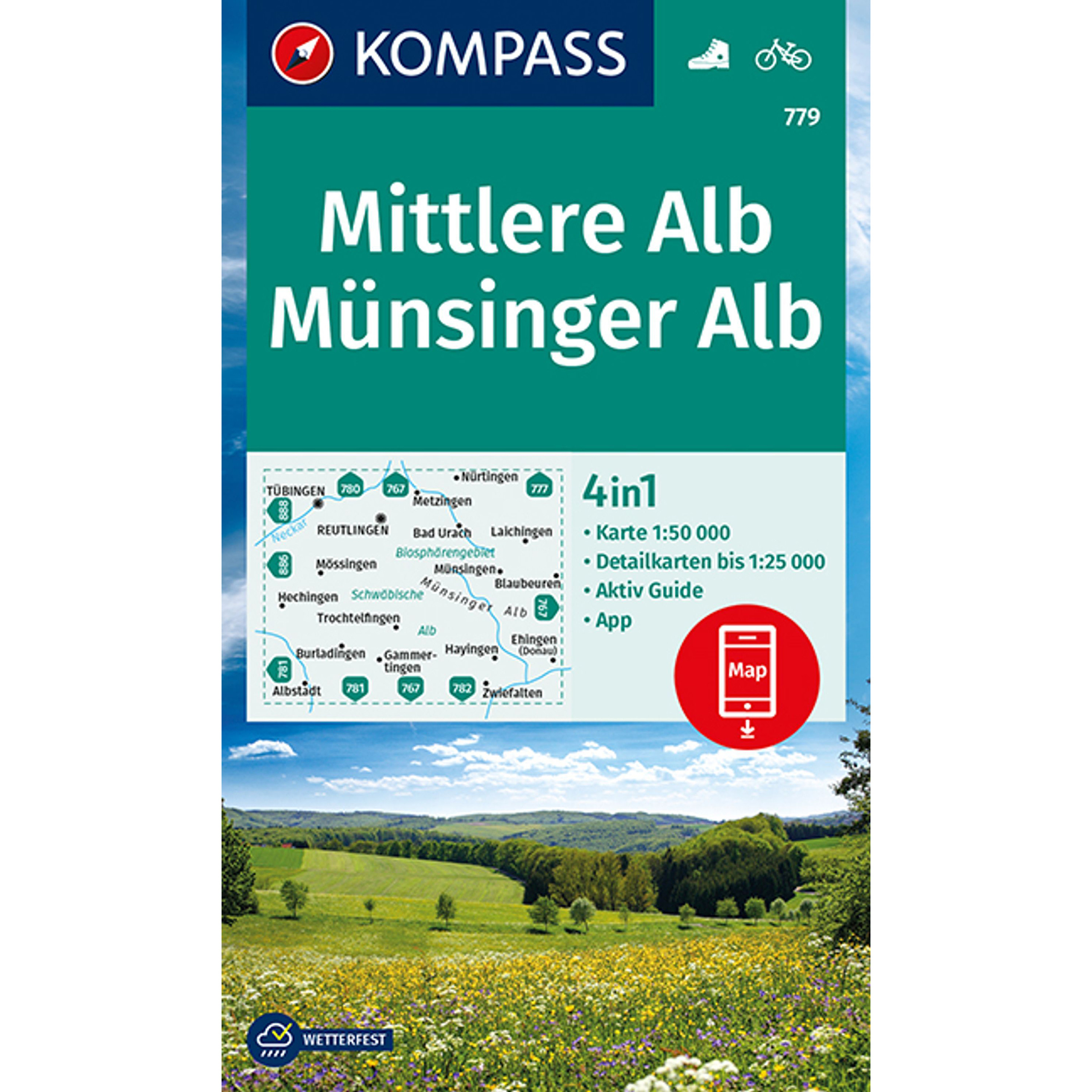Kompass Verlag WK 779 Mittlere Alb Topografische Karten