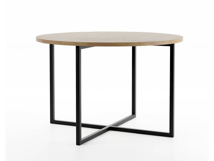 Feldmann-Wohnen Couchtisch Tollnes (runde Tischplatte, Metallgestell, 1-St., pulverbeschichtetes Gestell, besonders attraktiv, schlicht elegant), 75x75cm Eiche Artisan