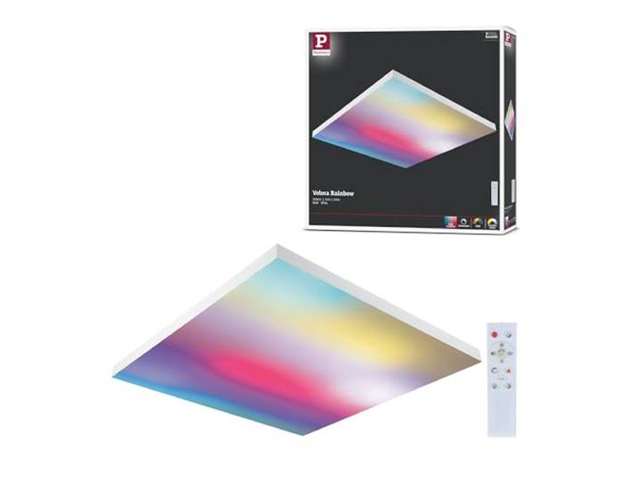 Paulmann 79906 LED Panel Velora Rainbow eckig incl. 1x31 W dimmbar dynamicRGBW Farbsteuerung Weiß Metall Deckenleuchte 3000 K
