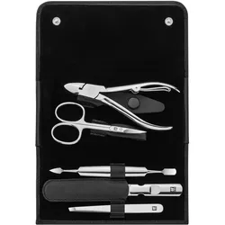Zwilling, Nagelpflegegerät, 97437-004-0 Classic Inox Etui aus Rindleder 5-teilig schwarz