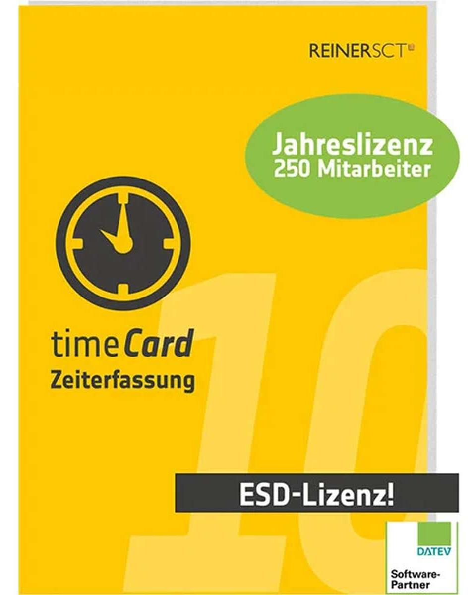 ReinerSCT timeCard 10 Zeiterf. Erw. 250 MA Laufzeit - Lizenz - Nur Lizenz