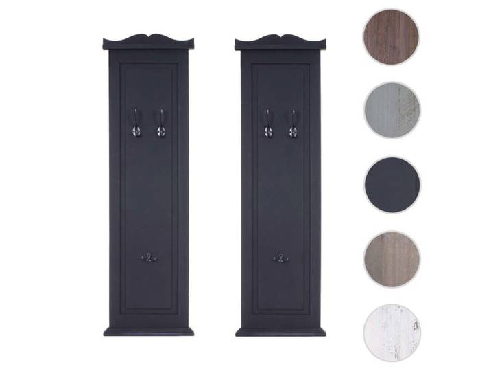 MCW 2x garderobe murale à crochets 109x28x4cm gris foncé