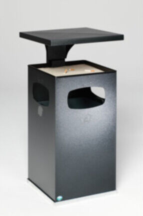 VAR Collecteur de déchets/cendrier B 42 argent antique avec toit de protection et insert intérieur 72 l (12245)