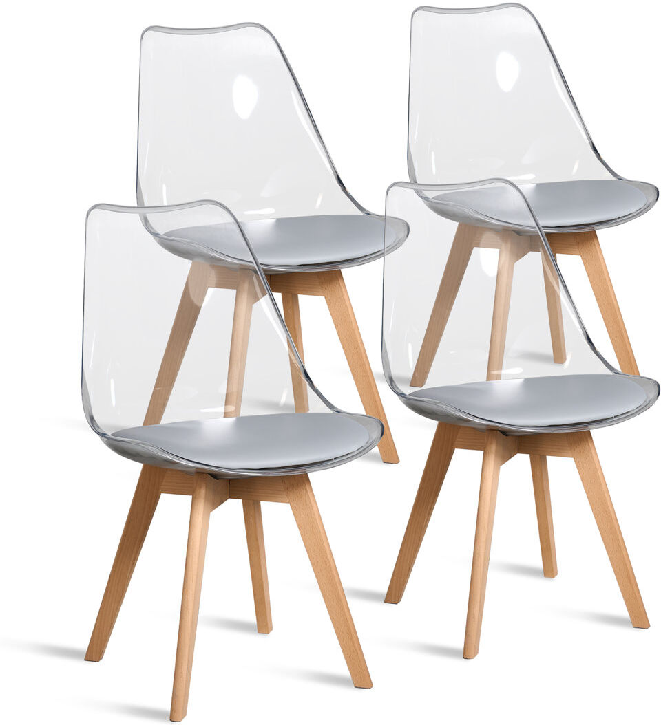 Norden Home Huron Solid Wood Dining Chair Grey 83cm H X 49cm W X 42cm D